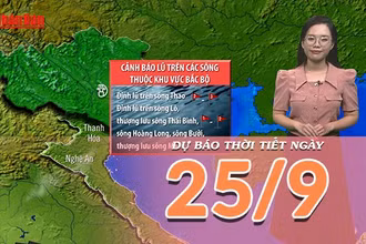 [Video] Dự báo thời tiết ngày 25/9/2025: Cảnh báo mưa, lũ, sạt lở đất, ngập úng do ảnh hưởng của bão số 9 