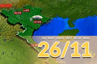 [Video] Dự báo thời tiết đêm nay và ngày mai 26/11/2025: Thời tiết tạnh ráo mở rộng xuống Bắc Trung Bộ