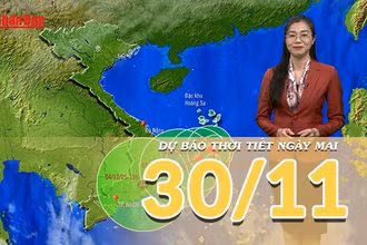 [Video] Dự báo thời tiết đêm nay và ngày mai 30/11/2025: Bão số 15 di chuyển chậm