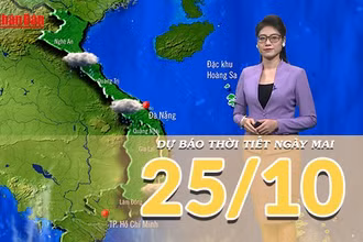 [Video] Dự báo thời tiết đêm nay và ngày mai 25/10/2025: Mưa dông tiếp diễn ở Trung Bộ 