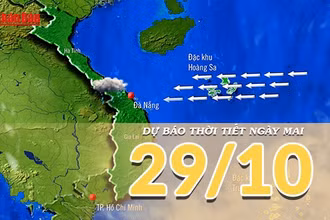[Video] Dự báo thời tiết đêm nay và ngày mai 29/10/2025: Trung Bộ mưa lớn