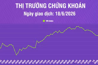 [Infographic] Chứng khoán ngày 18/6: VN-Index tăng 24,27 điểm, chuyển sang tích lũy tích cực hơn
