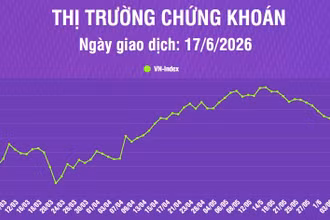 [Infographic] Chứng khoán ngày 17/6: VN-Index giảm nhẹ 1,74 điểm, thanh khoản thị trường tăng