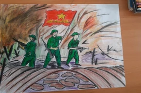Tranh vẽ dự thi của học sinh Trường Tiểu học Noong Hẹt, huyện Điện Biên, tỉnh Điện Biên.