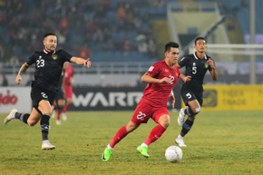 Tiến Linh mở tỷ số trận đấu từ ngay phút thứ 3. (Ảnh: TRẦN HẢI)