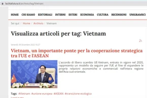 Ảnh chụp màn hình bài viết trên trang La Città Futura