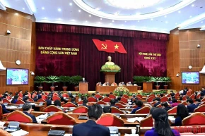 Quang cảnh khai mạc Hội nghị lần thứ 6, Ban Chấp hành Trung ương. (Ảnh: Đăng Khoa)