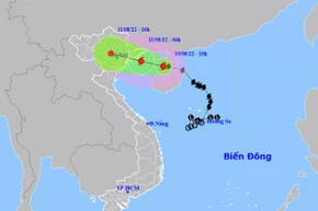 Vị trí và hướng di chuyển của bão số 2. (Nguồn: nchmf.gov.vn)