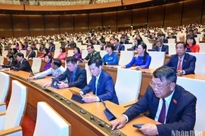 Đại biểu Quốc hội biểu quyết thông qua Nghị quyết thí điểm một số cơ chế, chính sách đặc thù phát triển TP Hồ Chí Minh. (Ảnh: DUY LINH)