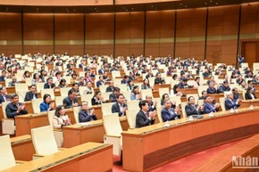 Lãnh đạo Đảng, Nhà nước và các đại biểu Quốc hội tham dự phiên họp ngày 18/2. (Ảnh: DUY LINH)