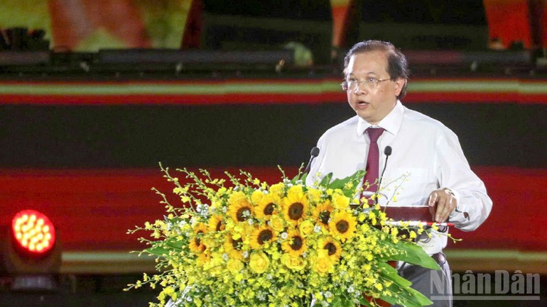 Thứ trưởng Bộ Văn hóa, Thể thao và Du lịch Tạ Quang Đông phát biểu tại chương trình. ndo_br_874y57.jpg