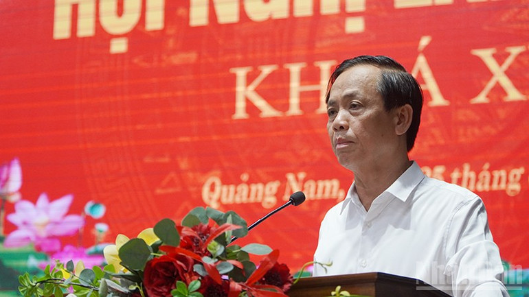 Đồng chí Võ Thái Nguyên, Ủy viên Ủy ban Kiểm tra Trung ương phát biểu tại Hội nghị. ndo_br_2.jpg
