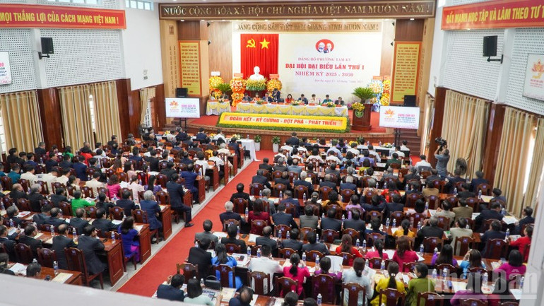 Quang cảnh Đại hội đại biểu lần thứ I, Đảng bộ phường Tam Kỳ, nhiệm kỳ 2025-2030. ndo_br_dsc06848.jpg