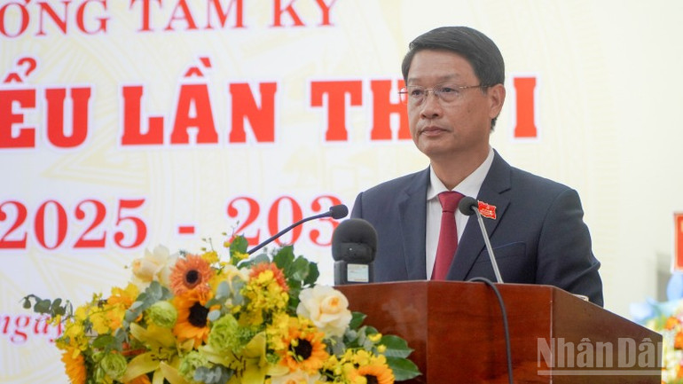 Phó Bí thư Thành ủy Đà Nẵng Ngô Xuân Thắng phát biểu chỉ đạo tại Đại hội. ndo_br_dsc06980.jpg