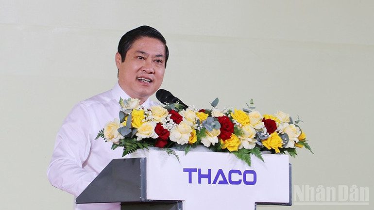 Phó Chủ tịch Ủy ban nhân dân thành phố Đà Nẵng Phan Thái Bình phát biểu tại lễ khởi công. ndo_br_4.jpg