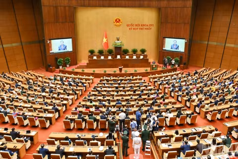 Quang cảnh phiên khai mạc kỳ họp thứ nhất, Quốc hội khóa XVI. (Ảnh: THỦY NGUYÊN)