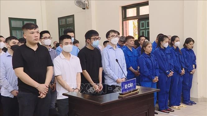 Các bị cáo tại phiên tòa.