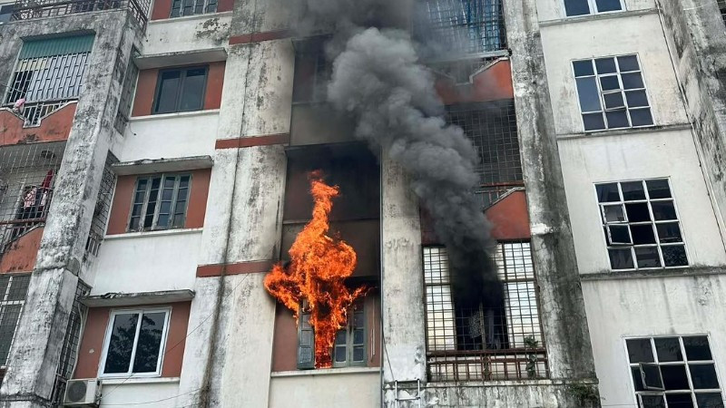 Hiện trường vụ cháy. (Ảnh: CTV)