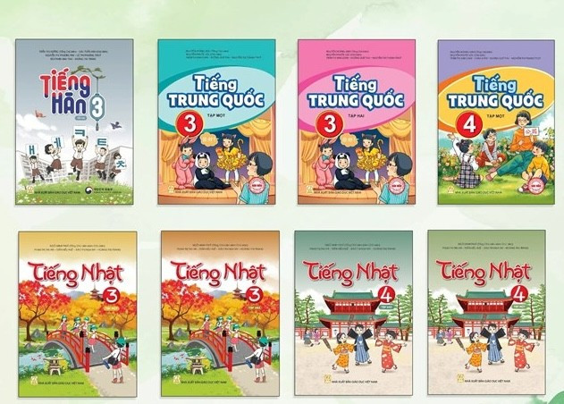 Sách giáo khoa các môn Ngoại ngữ 1: tiếng Nhật, tiếng Hàn, tiếng Trung Quốc của Nhà xuất bản Giáo dục Việt Nam (Ảnh minh họa)