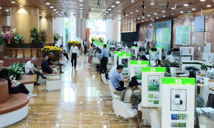 Phòng giao dịch Vietcombank.