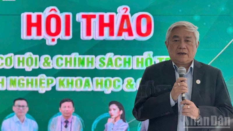 Tiến sĩ Nguyễn Quân, nguyên Bộ trưởng Khoa học và Công nghệ, Chủ tịch Hội Tự động hóa Việt Nam. (Ảnh: HNV)