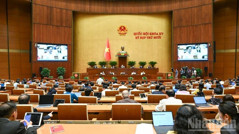 Quốc hội thảo luận các nhiệm vụ kinh tế-xã hội phiên họp ngày 29/10. (Ảnh: DUY LINH)