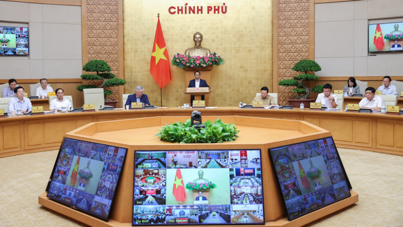 Đầu cầu phiên họp Chính phủ tháng 6/2025 tại Hà Nội. (Ảnh: PV)