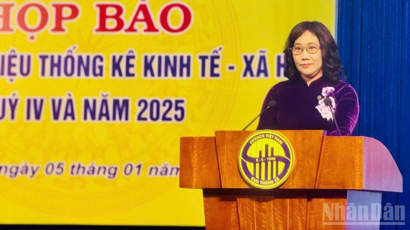 Cục trưởng Cục Thống kê Nguyễn Thị Hương. (Ảnh: HNV)