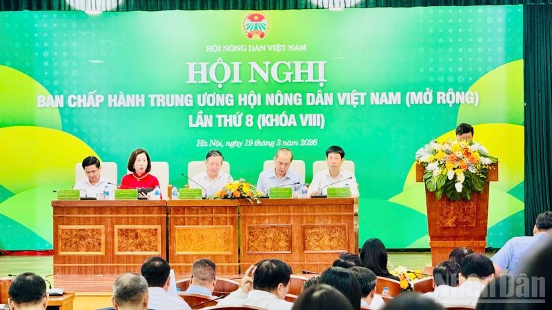 Hội nghị lần thứ 8 Ban Chấp hành Trung ương Hội Nông dân Việt Nam khóa VIII mở rộng. (Ảnh: HNV)