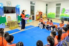 Một tiết học tại trường mầm non Sunflower (phường Trần Lãm, tỉnh Hưng Yên).