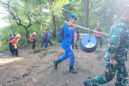 Một trực thăng của không quân tham gia tìm kiếm đã phát hiện một mảnh cửa sổ máy bay trong khu rừng trên sườn núi Bulusaraung. Ngay sau đó, lực lượng cứu hộ mặt đất tìm thấy nhiều mảnh vỡ lớn, được cho là phần thân chính và đuôi máy bay, nằm rải rác trên một sườn núi dốc. (Ảnh: THX/TTXVN)