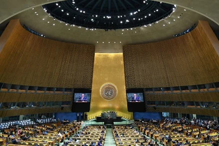 Toàn cảnh một phiên họp Đại hội đồng Liên hợp quốc ở New York, Mỹ. (Ảnh: THX/TTXVN)