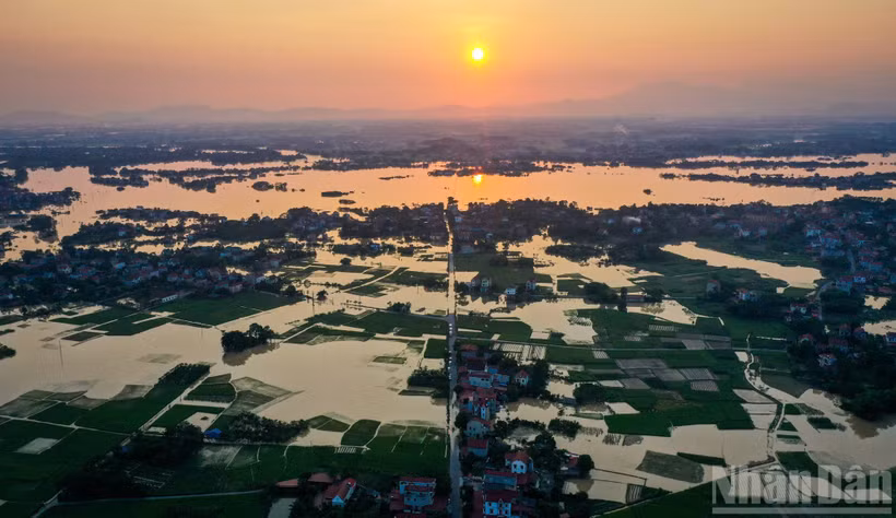 Ngập lụt tại các tỉnh Thái Nguyên, Bắc Ninh, Lạng Sơn, thành phố Hà Nội có khả năng kéo dài trong 1-3 ngày tới. (Ảnh: THÀNH ĐẠT)