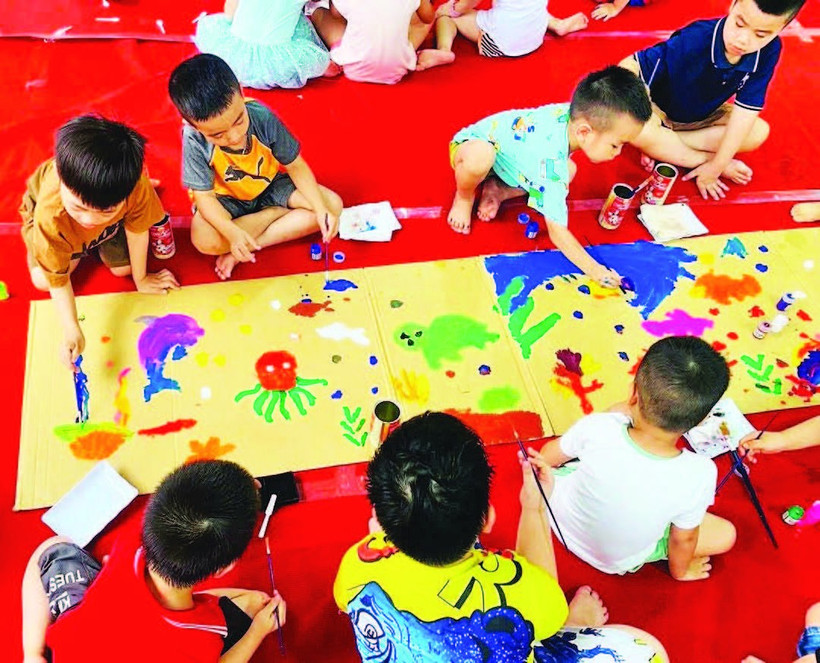 Trải nghiệm Ngày hội sắc màu ở Trường mầm non Lê Thanh Nghị