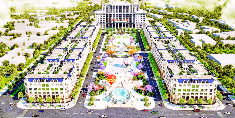 Phối cảnh Khu đô thị mới, phố đi bộ trung tâm tỉnh Thái Nguyên.