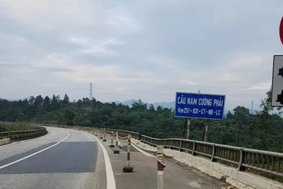 Cầu Nam Cường trên tuyến cao tốc Nội Bài-Lào Cai bị sụt trượt, nứt gãy hư hỏng, đe dọa gây mất an toàn giao thông, cần sớm được sửa chữa, khôi phục.