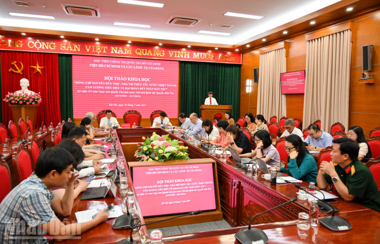 Quang cảnh hội thảo. (Ảnh: THẾ ĐẠI) ndo_bl_toan-canh-hoi-thao.jpg