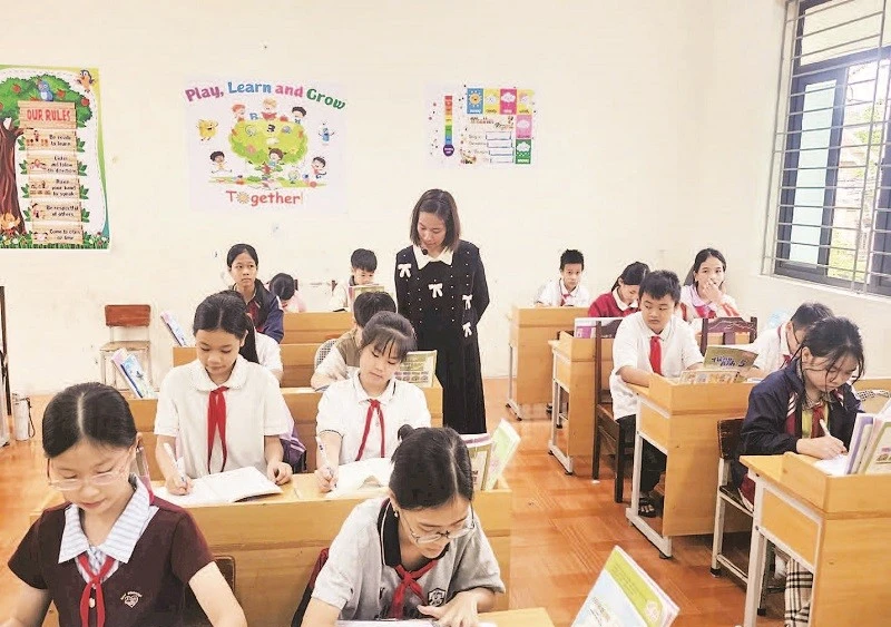 Phòng học ngoại ngữ của Trường tiểu học Thanh Lãng A, xã Xuân Lãng, tỉnh Phú Thọ.