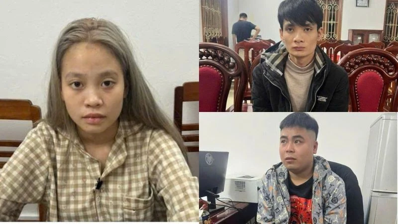 Đối tượng Đỗ Lệ Thủy, Nguyễn Hữu Tuấn (trên), Vi Văn Mạnh.