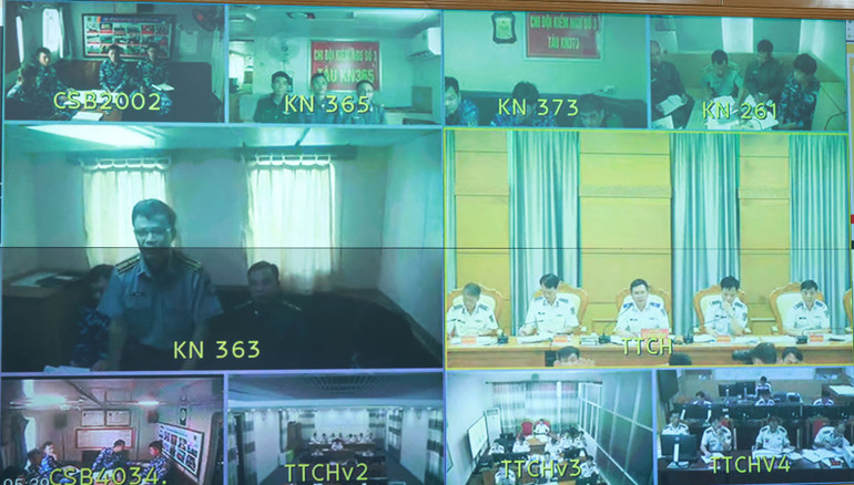 Các tàu Cảnh sát biển thực hiện nhiệm vụ trên thực địa báo cáo kết quả hoạt động chống khai thác IUU. cac-tau-dang-thuc-hien-nhiem-vu-tren-thuc-dia-bao-cao-ket-qua-hoat-dong-chong-khai-thac-iuu-qua-truyen-hinh-ve-tinh-visat.jpg