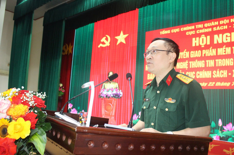 Đại tá Phan Vũ Toàn, Phó Cục trưởng Cục Chính sách-Xã hội, Tổng cục Chính trị Quân đội nhân dân Việt Nam phát biểu. z6830637756030-9d82dba65066005be37baca2b0d0baa3.jpg