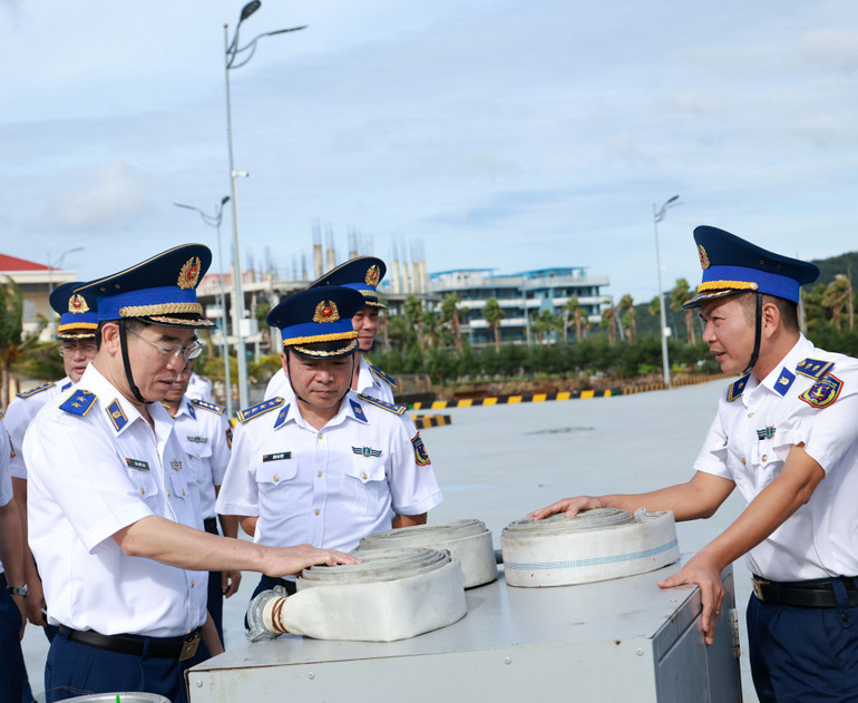 Sjekk viktige systemer i havnen til skvadron 401. Kiểm tra các hệ thống thiết yếu tại cảng Hải đội 401.