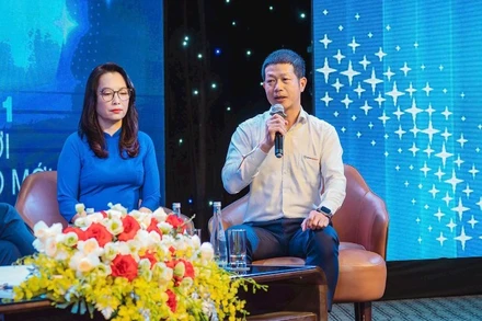 Anh Nguyễn Viết Tài, Phó Giám đốc Kỹ thuật Công ty Thủy điện Đại Ninh chia sẻ kinh nghiệm tại Hội nghị “Đổi mới sáng tạo và phát triển nguồn nhân lực trong hành trình Văn hóa EVNGENCO1”.