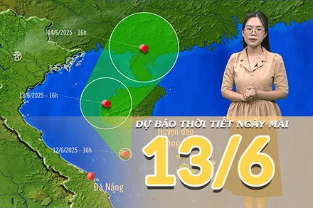 [Video] Dự báo thời tiết đêm nay và ngày mai 13/6/2025: Hoàn lưu bão số 1 gây mưa lớn ở Trung Bộ