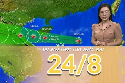 [Video] Dự báo thời tiết đêm nay và ngày mai 24/8/2025: Áp thấp nhiệt đới mạnh lên thành bão số 5