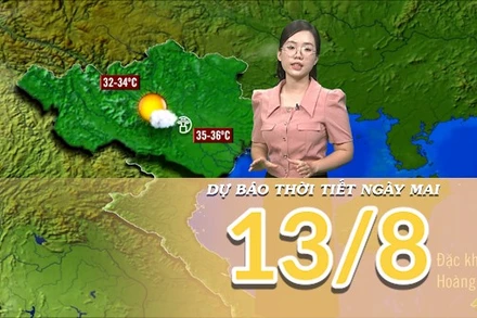 [Video] Dự báo thời tiết đêm nay và ngày mai 13/8/2025: Bắc Bộ vẫn có điểm nắng nóng