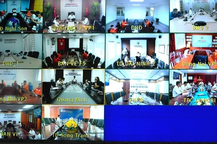 EVNGENCO1 tổ chức họp trực tuyến với các đơn vị liên quan trong Tổng công ty. (Ảnh: EVNGENCO1)