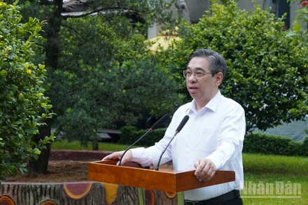 Đồng chí Nguyễn Phước Lộc, Phó Bí thư Thành ủy, Chủ tịch Ủy ban Mặt trận Tổ quốc Việt Nam Thành phố Hồ Chí Minh phát biểu tại chương trình.