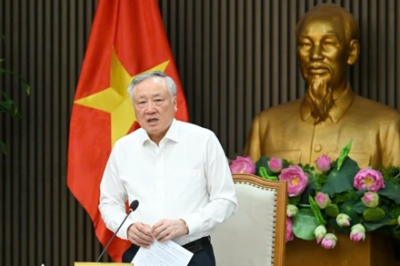 Đồng chí Nguyễn Hòa Bình chủ trì phiên họp thứ 3 của Tiểu ban Tuyên truyền Đại hội Đảng bộ Chính phủ lần thứ 1, nhiệm kỳ 2025-2030. (Ảnh: DUY LINH)