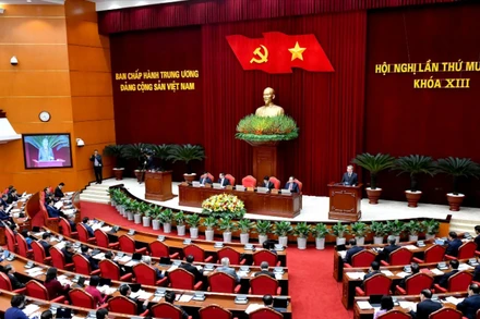Hội nghị lần thứ 11 Ban Chấp hành Trung ương Đảng Cộng sản Việt Nam khóa XIII đã quyết nghị nhiều vấn đề hệ trọng đối với sự phát triển đất nước trong kỷ nguyên mới. (Ảnh: ĐĂNG KHOA)